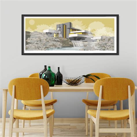 Fallingwater Limited Edition Print - Print by Linescapes