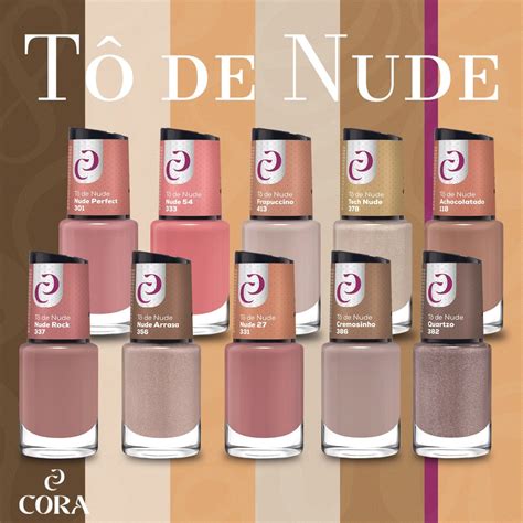 Kit Esmaltes Cora Tô de Nude 10 Esmaltes Cora