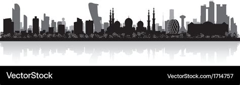 Abu dhabi uae city skyline silhouette Royalty Free Vector