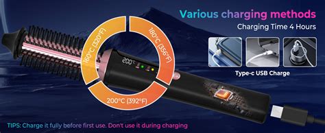 Thermal Brush Cordless Mm Usb Rechargeable Hot Brush In Round Hair Brush Volumizer Curl