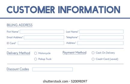 invoice billing information form graphic concept stock illustration
