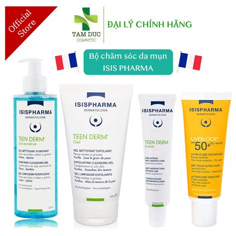 Bộ Chăm Sóc Da Mụn ISIS PHARMA Teen Derm Gel Sensitive Teen Derm Gel