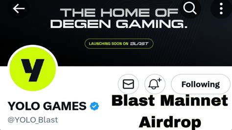 Blast Mainnet Airdrop Yolo Games New Airdrop Metamusk Earn