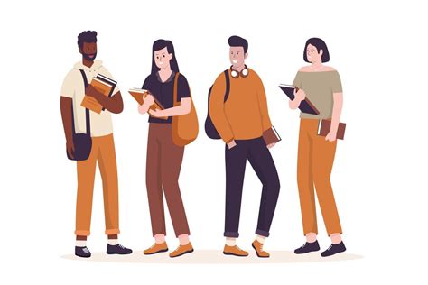 Collection of college students set 14199149 Vector Art at Vecteezy
