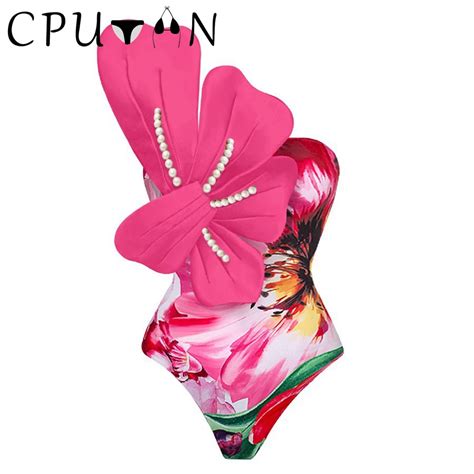 Cputan Sexy Luxury D Flower Bikini Set One Piece Women S Swimsuit Skirt Swimwear Beachwear