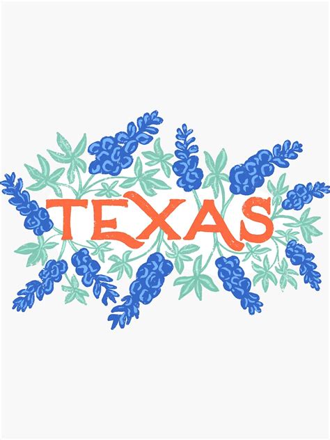 "Texas with State Flower | Artist Designed Illustration Featuring the ...