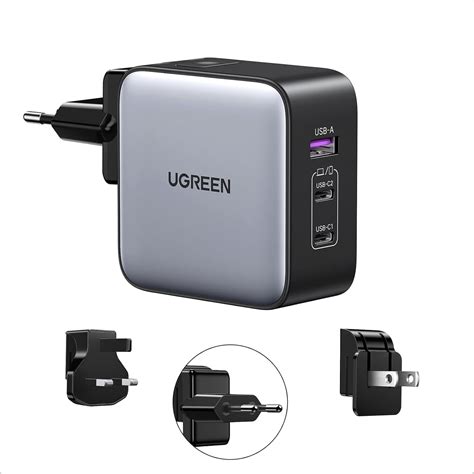 Ugreen Nexode W Gan Usb C Chargeur De Voyage Ports Adaptateur