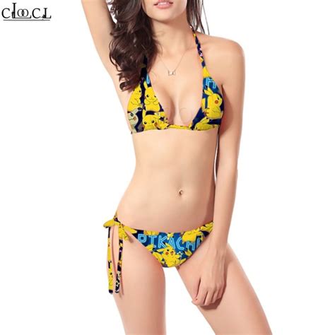 CLOOCL Anime Pokémon Pikachu Bikini 3D Print Fashion Women Sexy Swimsuits na Lazada PH