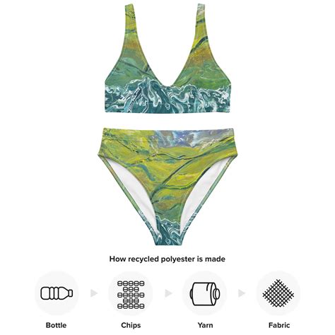 High Waisted Bikini Swimsuit Women Two Piece Bathing Suit Abstract Art Inspired Gift For Her