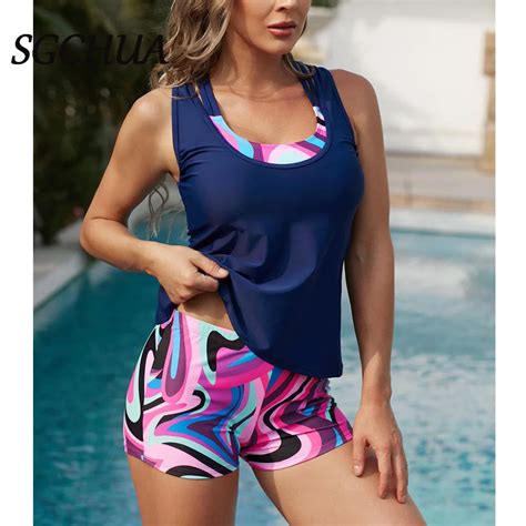 2022 Tankini Set 3 Pieces Bikini Swimwear Women Plus Size Swimsuit Female Bathing Suit Beach