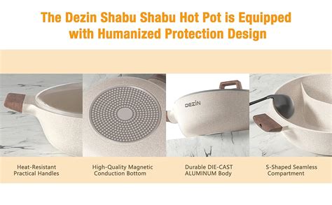 Amazon Dezin Qt Double Flavor Shabu Shabu Pot With Divider Dual Sided Nonstick Hot Pot