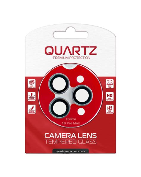 QUARTZ HD Tempered Glass with Metal Ring for iPhone 16 Pro/Pro Max