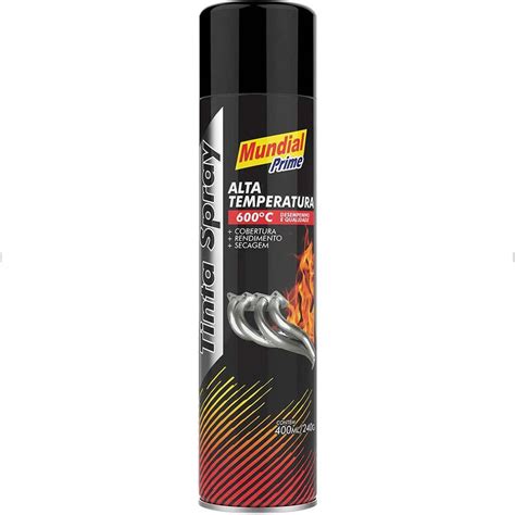 Tinta Spray Preto Fosco Alta Temperatura Pontofrio