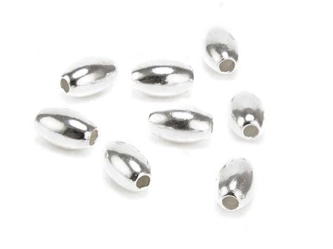 Sterling Silver Oval Bead 7mm X 4mm