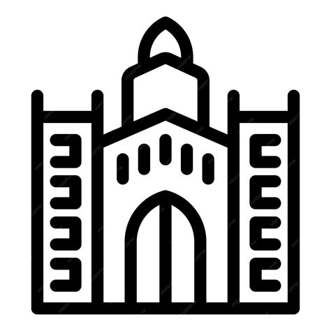 Premium Vector Medieval Castle Building Facade Showing Fortified Gate