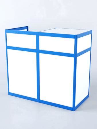 Прилавок под кассу из профиля №1 (с дверками), Белый + Делфт голубой ...