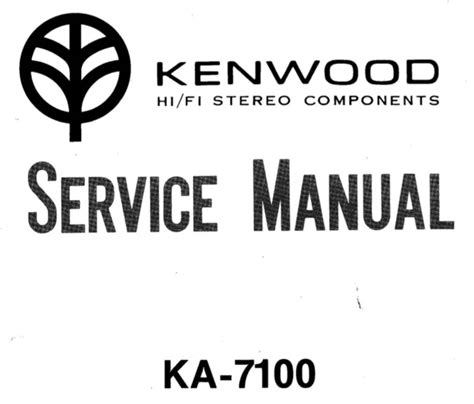 KENWOOD KA 7100 KA 8006 Schematic Diagram Service Circuit Diagram