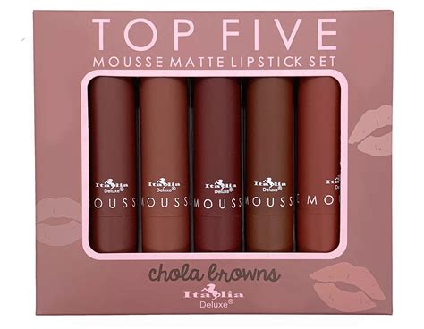 Labiales Chola Browns Mate Mousse Top Five Set 5 Italia Deluxe