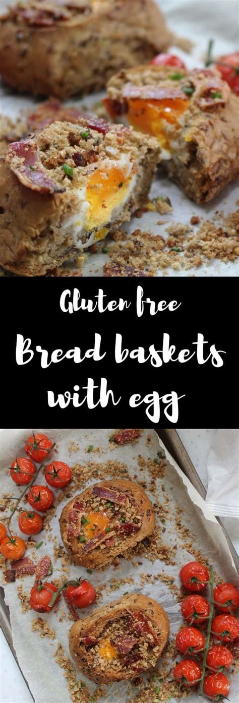 gluten free bread baskets with egg and bacon crumble brunch breakfast