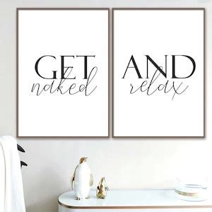 Get Naked And Relax Bathroom Printable Set Of Spa Salon Wall Art Bathroom Wall Art Above Tub
