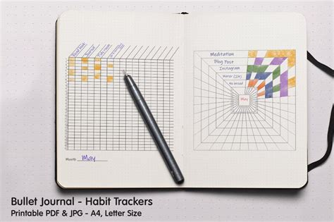 Dotted Grid Journal Habit Square Tracker Planner A4 A5 Etsy