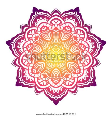 Vector Beautiful Mandala Vintage Decorative Element Stock Vector Royalty Free 482110291