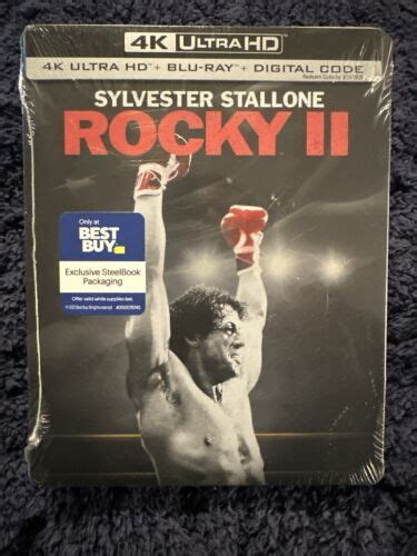 Rocky II 4K UltraHD Blu Ray Blu Ray Digital Exclusive SteelBook