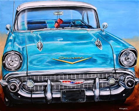 57 Chevy Front End Painting By Karl Wagner Fine Art America