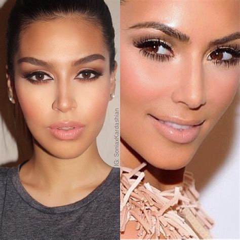 Le Maquillage Nude De Kim Kardashian Incroyable Elles Se Transforment En Kim Kardashian Elle