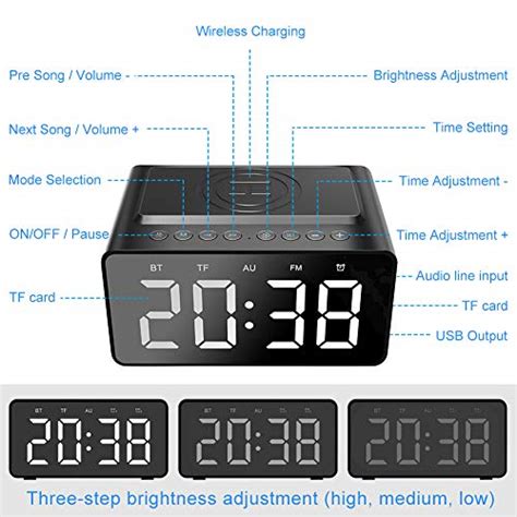 Lingsfire Radio Reveil Digital Avec Chargement Sans Fil Qi R Veil