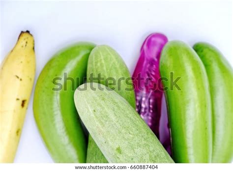 Cucumberbananaeggplant Dildo Sex Toy Foto De Stock Editar Ahora