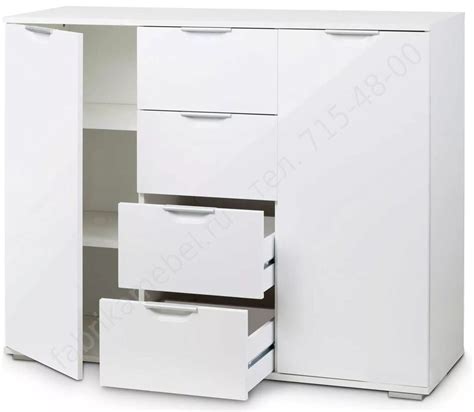 Комод Лайн 4 белый глянец Купить в интернет-магазине мебели Амалтея, СПб