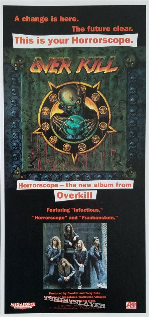 Overkill Over Kill Horrorscope Original Vinyl Lp Promotional Poster Ads Tshirtslayer