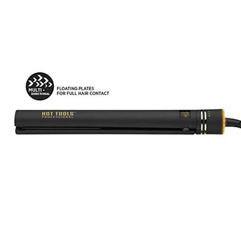HOT TOOLS Pro Artist Black Gold Ionic 1 1 4 Inch Flat Iron Use As Straightener For Sleek