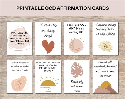 Printable OCD Affirmation Cards ERP Cards Obsessive - Etsy