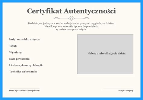 Certyfikat Autentyczno Ci Dokument Kt Ry Potwierdza Autentyczno I