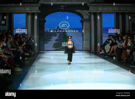 toronto  canada december    model walks  runway