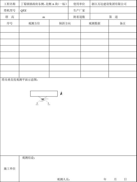 塔吊垂直度监测记录word文档在线阅读与下载无忧文档