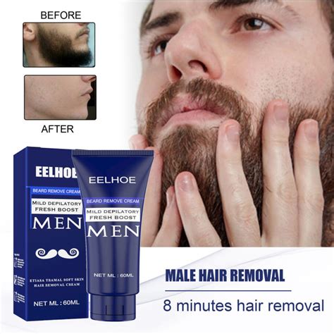 Eelhoe Mens Hair Removal Cream Body Chest Hair Beard Mild Non Irritating Hair Removal Cream