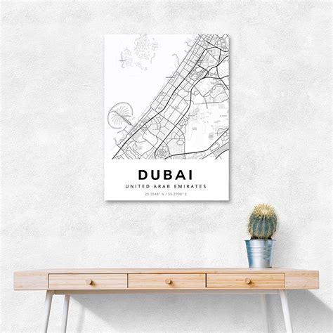 Dubai City Map Wall Art