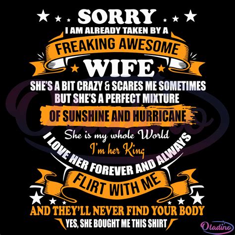 Sorry I Am Already Taken By Awesome Wife Svg Digital File Wife Svg