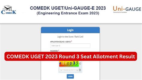 Comedk Uget Seat Allotment Result For Round Announced Get