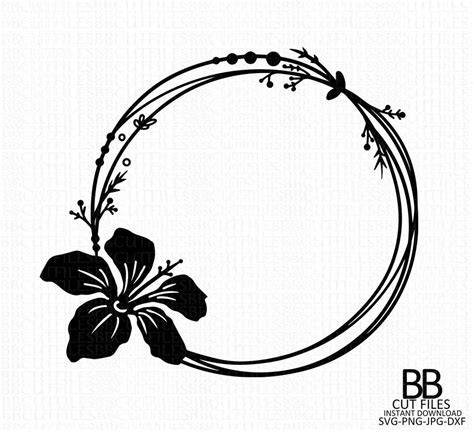 Scrapbooking Md Circle Monogram Frames Svg Png Dxf Eps Cut Files For