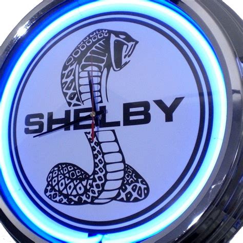 Illuminated Neon Wall Clock With Shelby Cobra Logo Mm Diameter