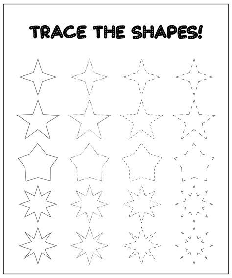 Best Images Of Printable Preschool Worksheets Star Tracing Stars