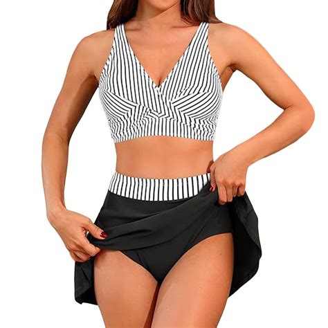 MKLEKYY Trajes De Baño Mujer Completo Two Piece Bikini Skirt Swimsuit Piece Bathing Suits For