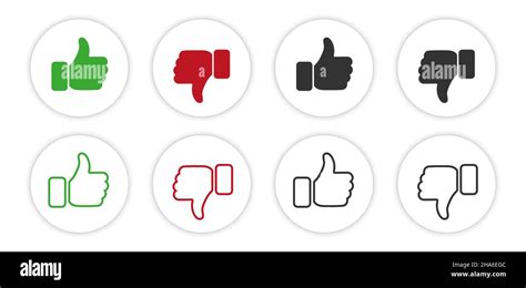 Thumbs Up And Down Set Like Dislike Icons For Social Network Vector Illustration Stock Vector