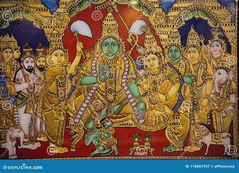 Colourful Tanjore Paintings Displayed At The Hotel Lobby, Kumbakonam ...