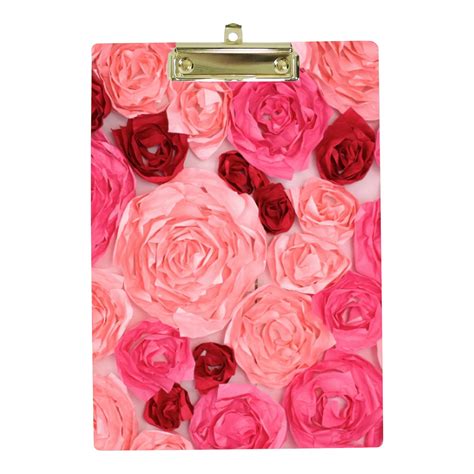 Hidove Acrylic Clipboard The Decoration Of Paper Flowers In Different