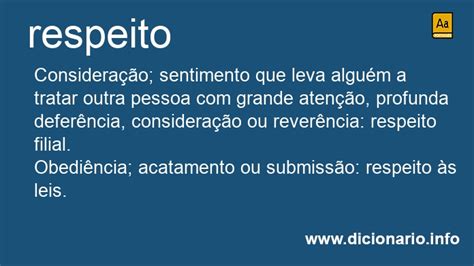 À Respeito Ou A Respeito - Significado de Respeito